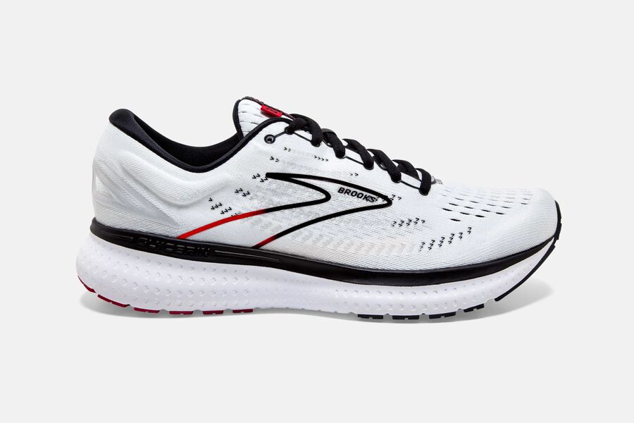 Brooks Glycerin 19 Road Running Shoes Mens White/Black/Red 194372-KAB